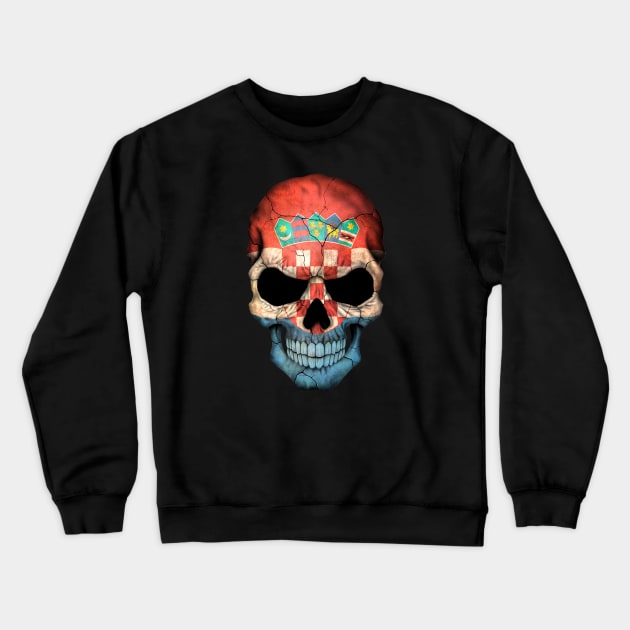 Croatian Flag Skull Crewneck Sweatshirt by jeffbartels